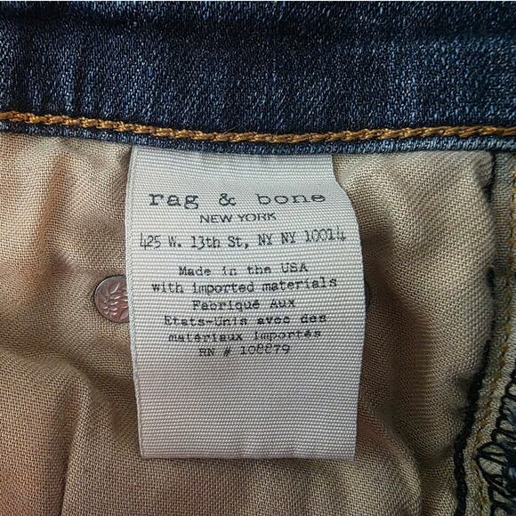 Rag & Bone mid rise skinny denim jeans with raw hem - kensington wash - 23 - Picture 7 of 8